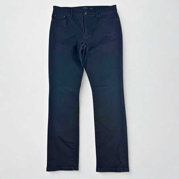 Lauren Ralph Lauren Denim - Lauren Ralph Lauren Premier Straight Jeans Womens 14 Black Mid Rise Denim Pants